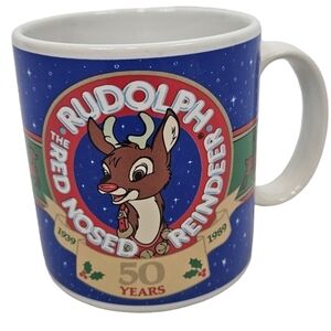 Vintage Applause Rudolf the Red Nose Reindeer‎ 50th Anniversary Coffee Mug